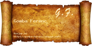 Gomba Ferenc névjegykártya