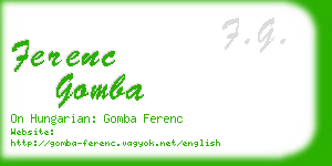 ferenc gomba business card